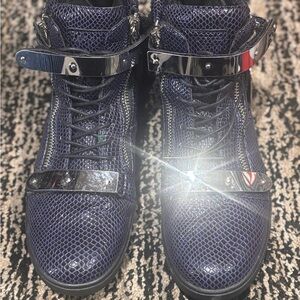 Stylish Blue High-Top Men's Shoes